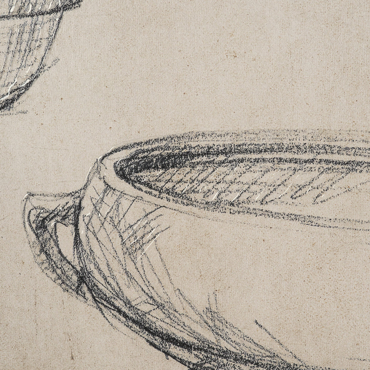 Vintage Tableware Sketch (Set of 2) by Mercana Studio Hand Embelished Textured Framed Canvas Matted by Mercana at Eve Furniture