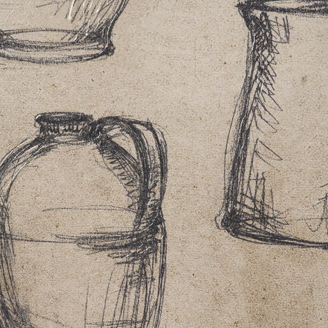 Vintage Tableware Sketch (Set of 2) by Mercana Studio Hand Embelished Textured Framed Canvas Matted by Mercana at Eve Furniture