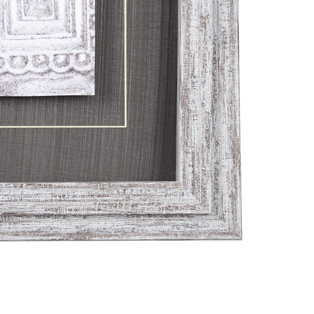 Vintage Tile Collection I by Mercana Studio a Hand Embellished Textured Framed Art Print by Mercana at Eve Furniture