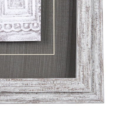 Vintage Tile Collection I by Mercana Studio a Hand Embellished Textured Framed Art Print by Mercana at Eve Furniture