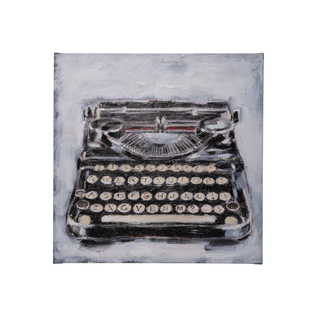Vintage Typewriter I by Ethan Harper a Hand Embellished Textured Canvas by Mercana at Eve Furniture