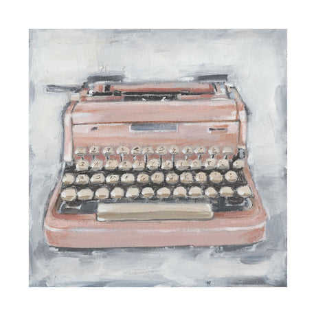 Vintage Typewriter IV by Ethan Harper a Hand Embellished Textured Canvas by Mercana at Eve Furniture