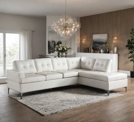 Vintage White PU Sectional by Happy Homes at Eve Furniture