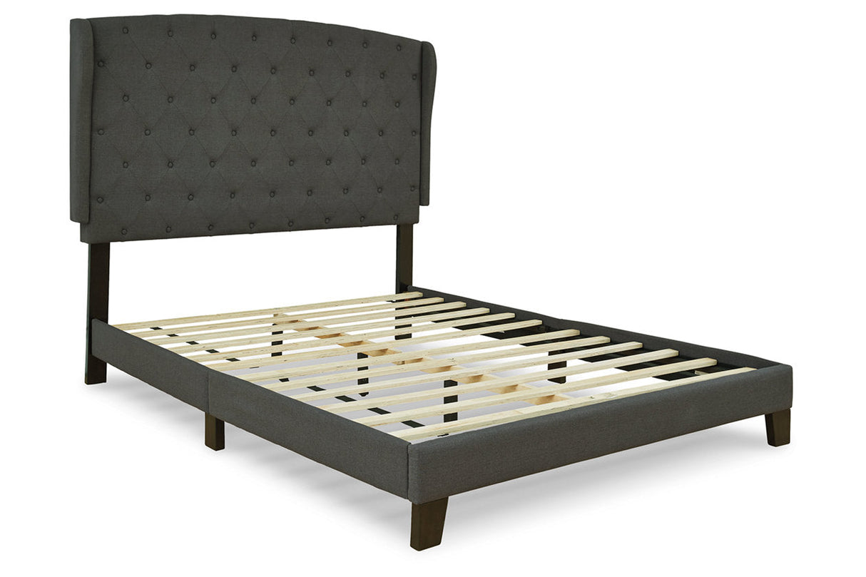 Vintasso Charcoal King Upholstered Platform Bed by Ashley at Eve Furniture