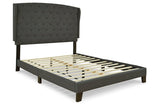 Vintasso Charcoal King Upholstered Platform Bed by Ashley at Eve Furniture