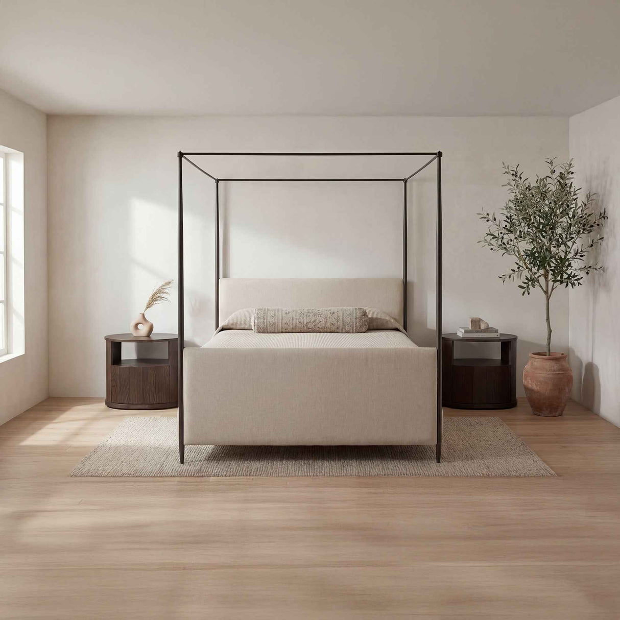 Viola Beige Queen Bed by Moe's Home at Eve Furniture