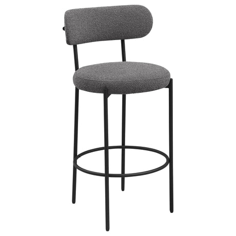 Viola Boucle Upholstered Bar Stool Black (Set of 2)