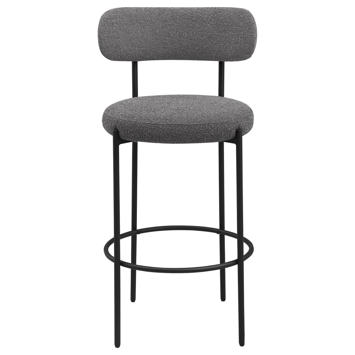 Viola Boucle Upholstered Bar Stool Black (Set of 2)