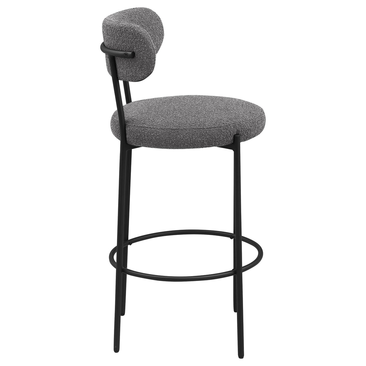 Viola Boucle Upholstered Bar Stool Black (Set of 2)