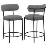 Viola Boucle Upholstered Counter Stool Black (Set of 2)