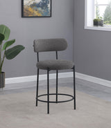 Viola Boucle Upholstered Counter Stool Black (Set of 2)