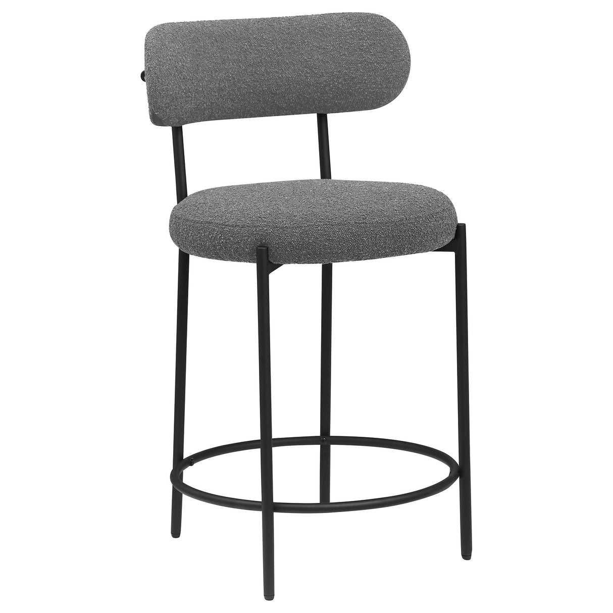 Viola Boucle Upholstered Counter Stool Black (Set of 2)