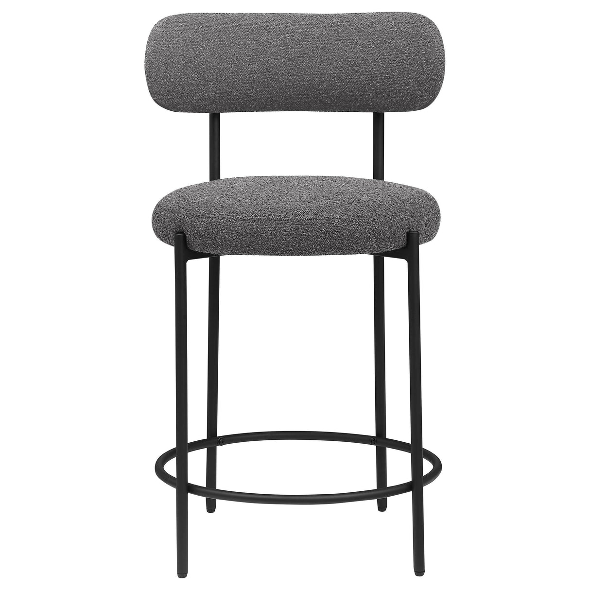 Viola Boucle Upholstered Counter Stool Black (Set of 2)