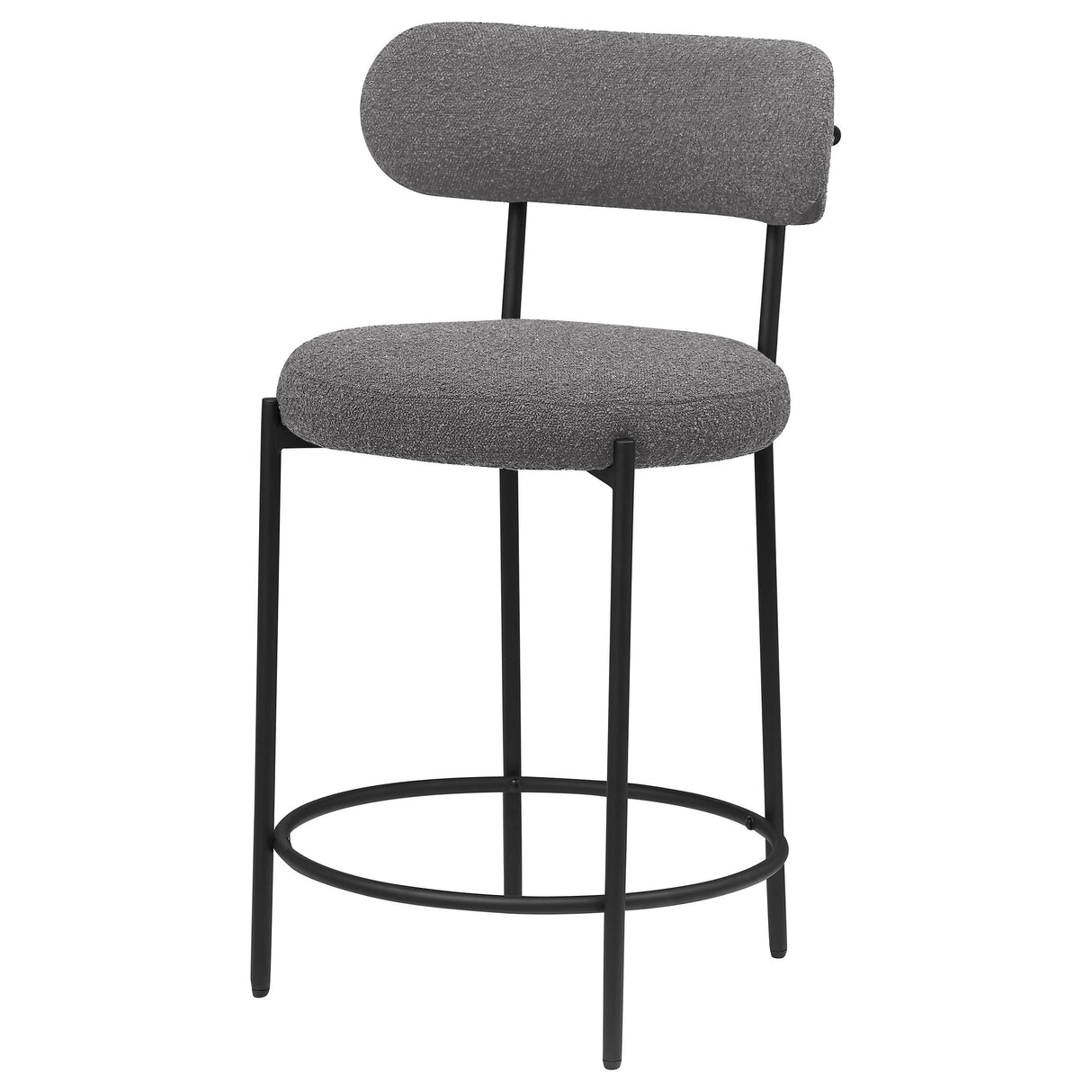 Viola Boucle Upholstered Counter Stool Black (Set of 2)