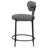 Viola Boucle Upholstered Counter Stool Black (Set of 2)