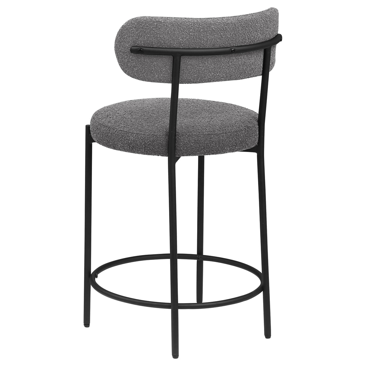 Viola Boucle Upholstered Counter Stool Black (Set of 2)