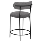 Viola Boucle Upholstered Counter Stool Black (Set of 2)