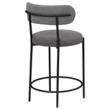 Viola Boucle Upholstered Counter Stool Black (Set of 2)