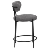 Viola Boucle Upholstered Counter Stool Black (Set of 2)