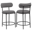 Viola Boucle Upholstered Counter Stool Black (Set of 2) by Coaster at Eve Furniture