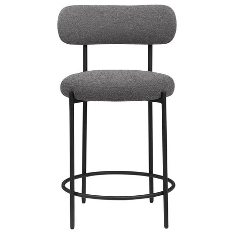 Viola Boucle Upholstered Counter Stool Black (Set of 2) by Coaster at Eve Furniture