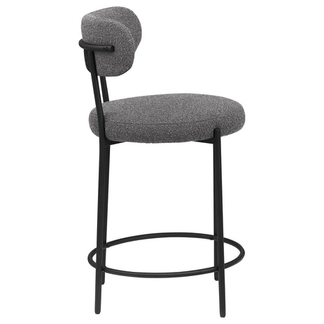 Viola Boucle Upholstered Counter Stool Black (Set of 2) by Coaster at Eve Furniture