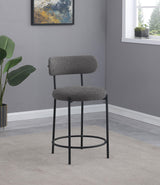 Viola Boucle Upholstered Counter Stool Black (Set of 2) by Coaster at Eve Furniture