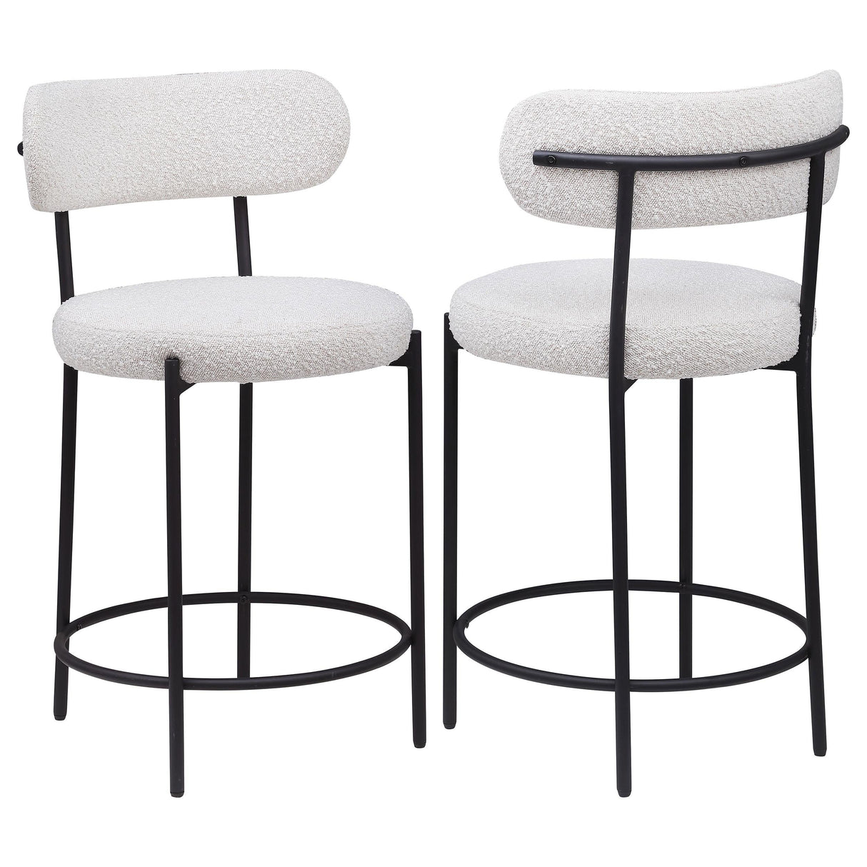 Viola Boucle Upholstered Counter Stool Cream (Set of 2)