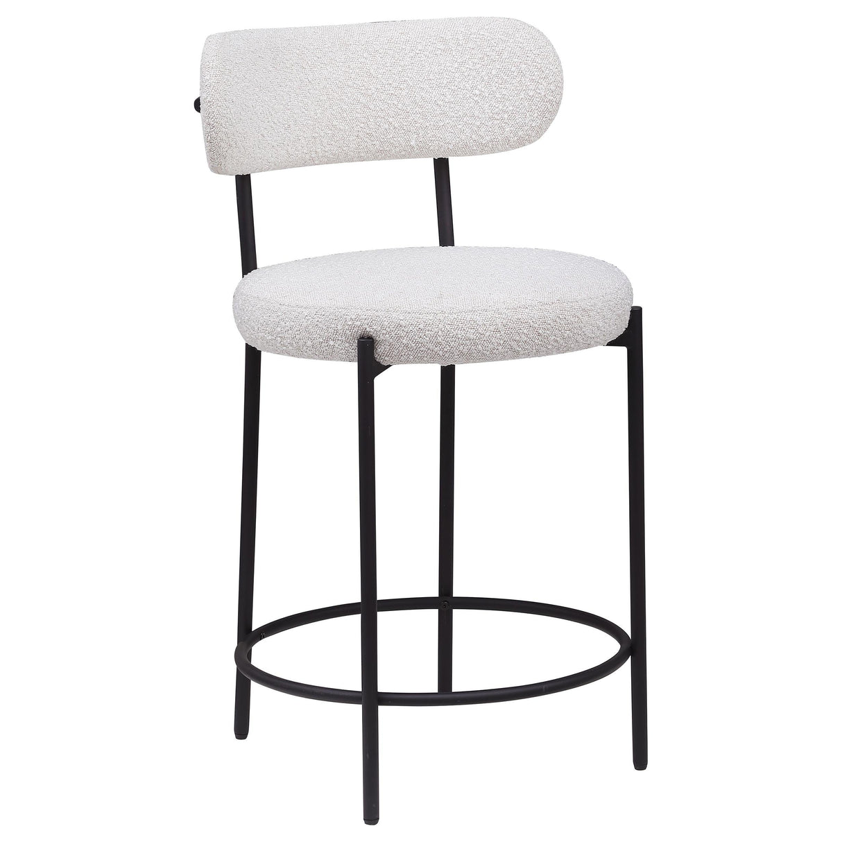 Viola Boucle Upholstered Counter Stool Cream (Set of 2)