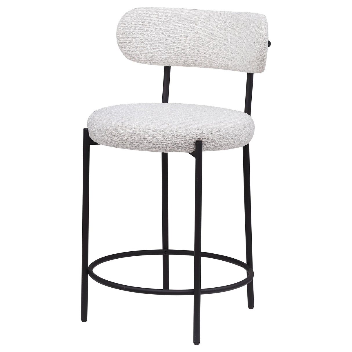 Viola Boucle Upholstered Counter Stool Cream (Set of 2)