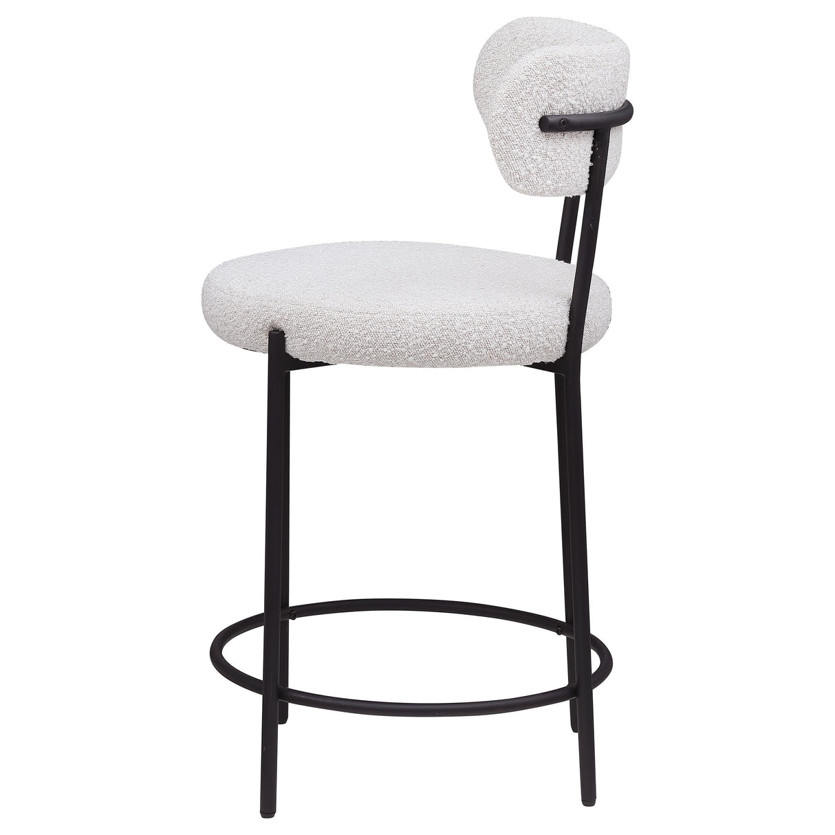 Viola Boucle Upholstered Counter Stool Cream (Set of 2)