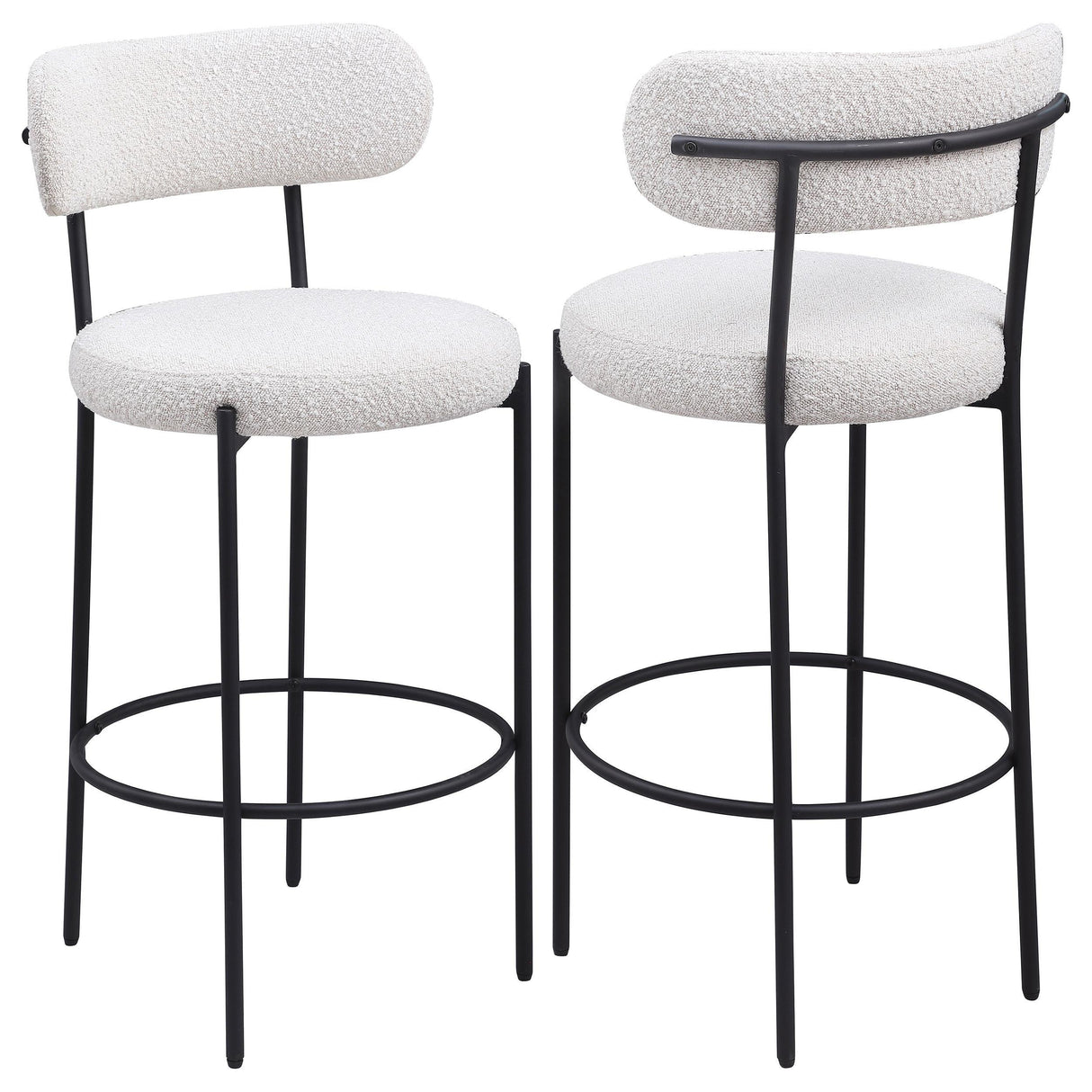Viola Cream Boucle Upholstered Bar Stool, Set of 2 by Coaster at Eve Furniture