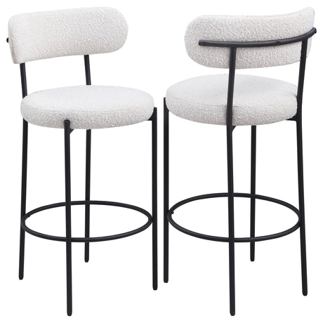 Viola Cream Boucle Upholstered Bar Stool, Set of 2 by Coaster at Eve Furniture