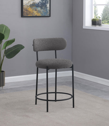 Viola Boucle Upholstered Counter Stool Black (Set of 2) by Coaster at Eve Furniture