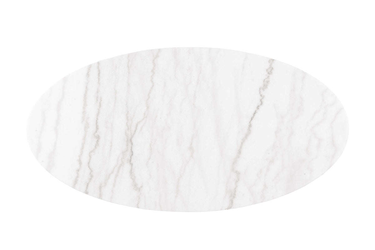 Virden Black/White/Gold Oval Cocktail Table by Furniture of America at Eve Furniture