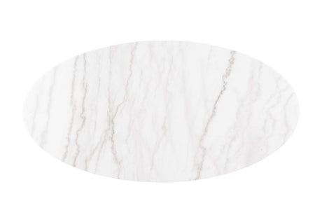 Virden Black/White/Gold Oval Cocktail Table by Furniture of America at Eve Furniture
