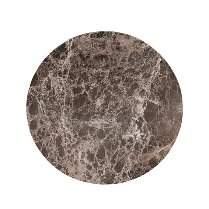 Virden Dark Brown Round End Table by Furniture of America at Eve Furniture