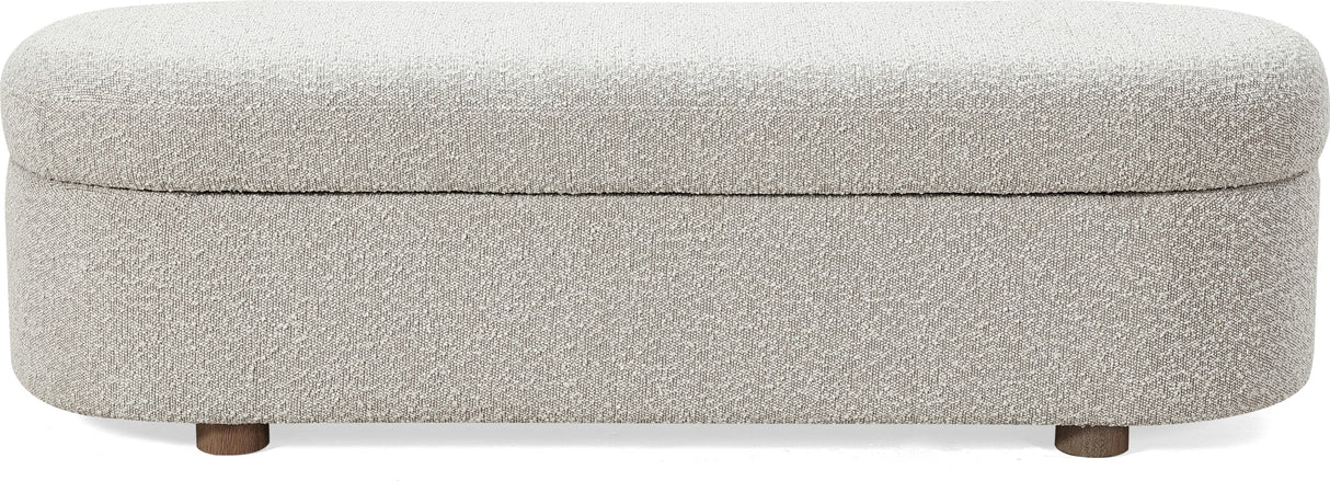 Virgil Kiki Cotton Ball Upholstered Hinged Storage Bench by Modus Furniture at Eve Furniture