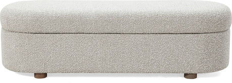 Virgil Kiki Cotton Ball Upholstered Hinged Storage Bench by Modus Furniture at Eve Furniture