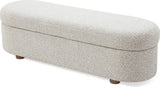 Virgil Kiki Cotton Ball Upholstered Hinged Storage Bench by Modus Furniture at Eve Furniture
