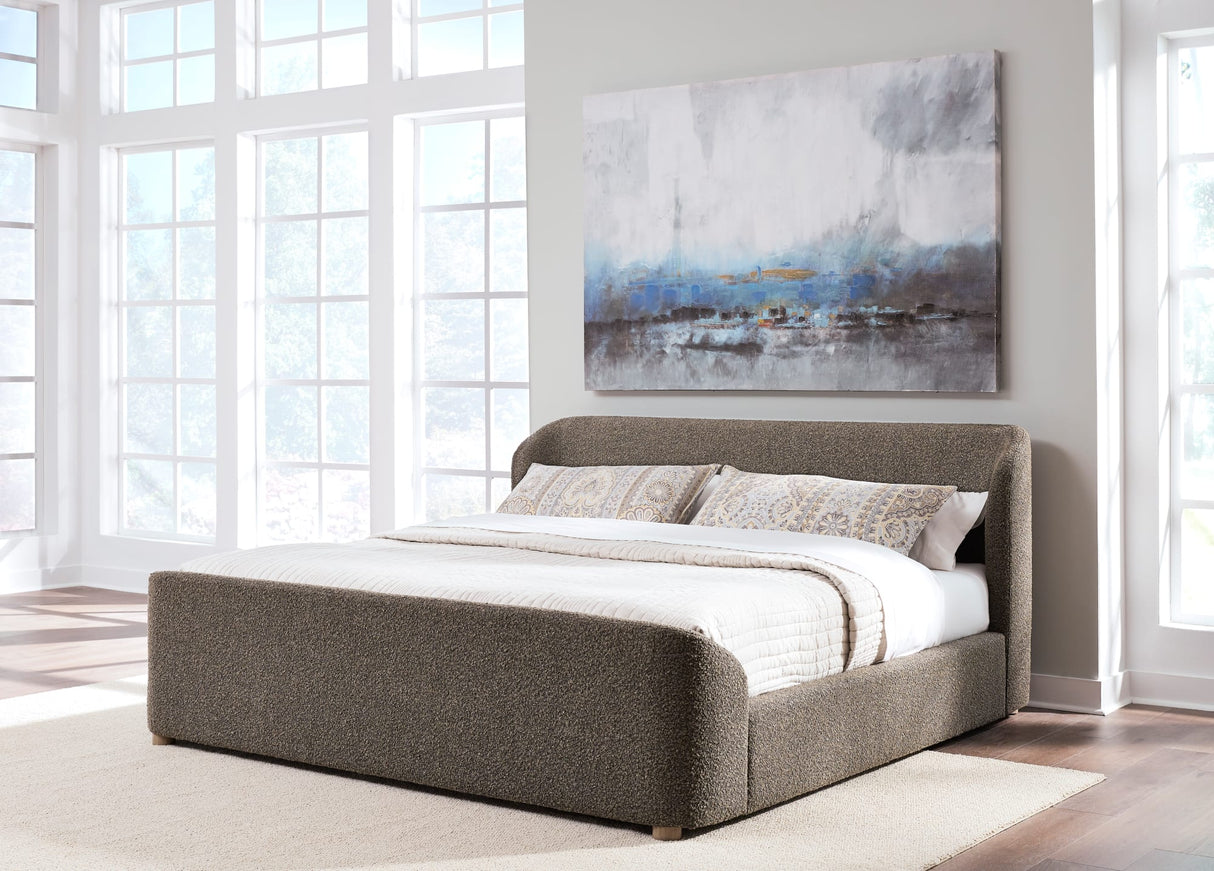 Virgil Kiki Pumpernickel Queen Upholstered Platform Bed by Modus Furniture at Eve Furniture