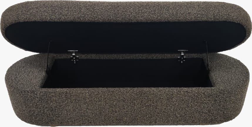 Virgil Kiki Pumpernickel Upholstered Hinged Storage Bench by Modus Furniture at Eve Furniture