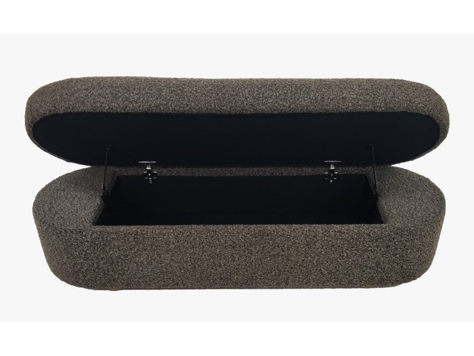 Virgil Kiki Pumpernickel Upholstered Hinged Storage Bench by Modus Furniture at Eve Furniture