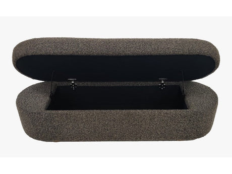 Virgil Kiki Pumpernickel Upholstered Hinged Storage Bench by Modus Furniture at Eve Furniture