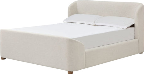 Virgil Kiki Whipped Honey Queen Upholstered Platform Bed by Modus Furniture at Eve Furniture