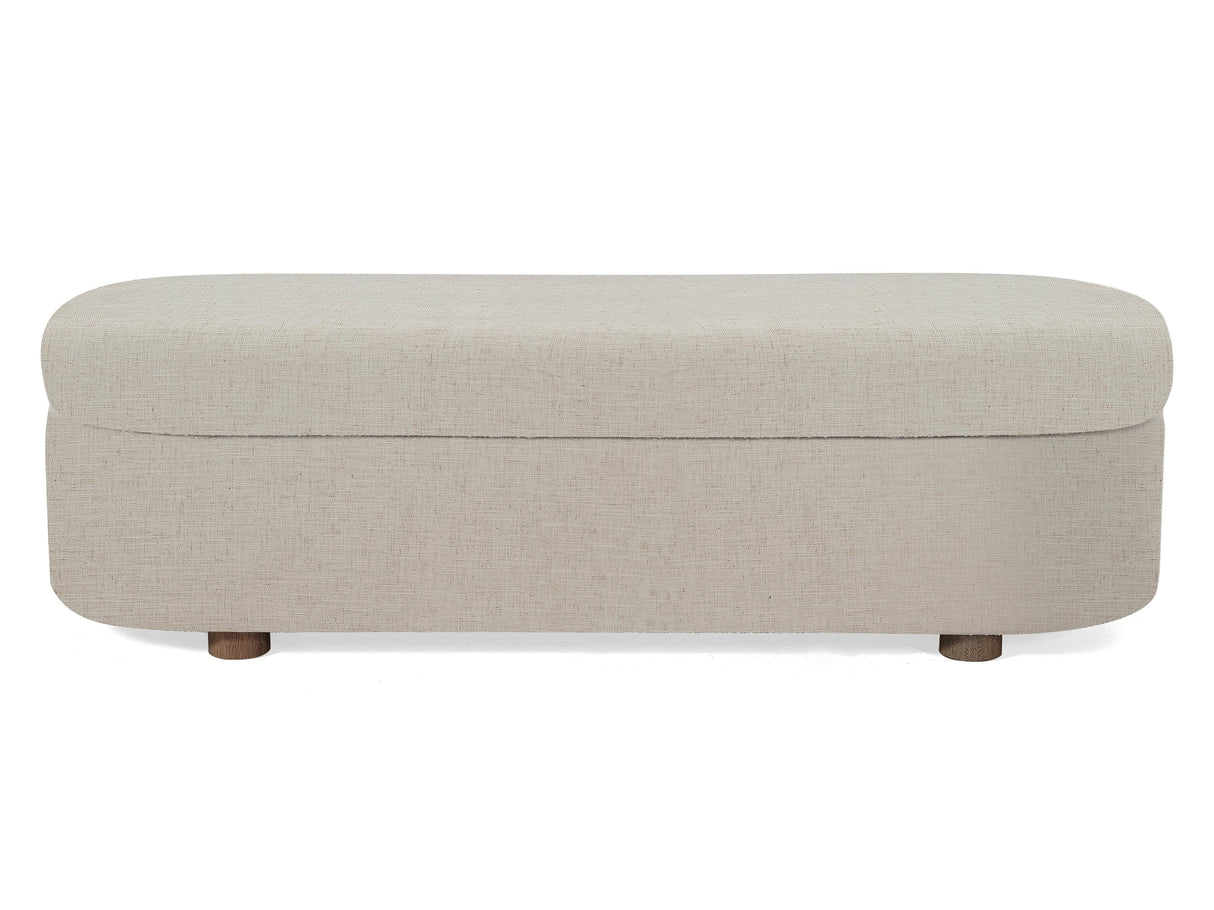 Virgil Kiki Whipped Honey Upholstered Storage Bench by Modus Furniture at Eve Furniture