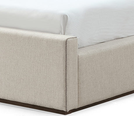 Virgil Louis Natural King Upholstered Platform Bed by Modus Furniture at Eve Furniture