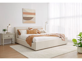 Virgil Louis Natural Queen Upholstered Platform Bed by Modus Furniture at Eve Furniture