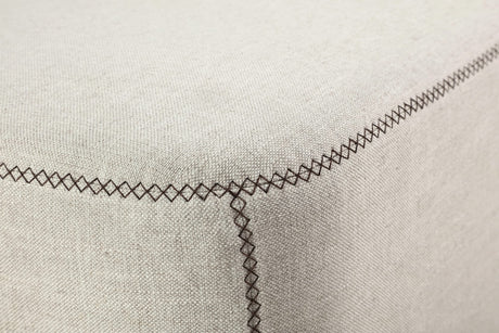 Virgil Louis Natural Upholstered Ottoman by Modus Furniture at Eve Furniture