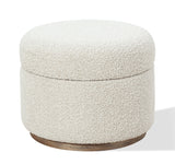 Virgil Off-White Upholstered Storage Ottoman in Ricotta Boucle by Modus Furniture at Eve Furniture